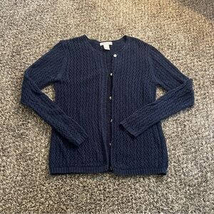 90s Navy Blue Pointelle button up cardigan